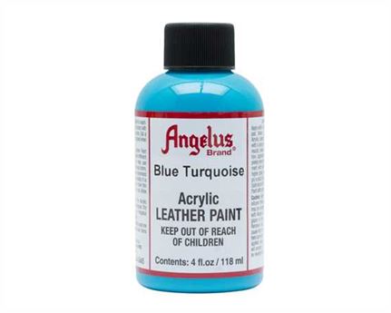 ANGELUS ACRYLIC PAINT BLUE TURQUOISE #045 118ML USE ON LEATHER, VINYL OR FABRIC