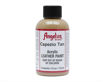 ANGELUS ACRYLIC PAINT CAPEZIO TAN #163 118ML USE ON LEATHER, VINYL OR FABRIC