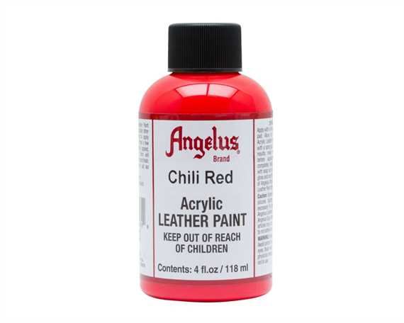 ANGELUS ACRYLIC PAINT CHILLI RED #260 118ML USE ON LEATHER, VINYL OR FABRIC