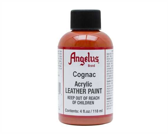 ANGELUS ACRYLIC PAINT COGNAC #180 118ML USE ON LEATHER, VINYL OR FABRIC