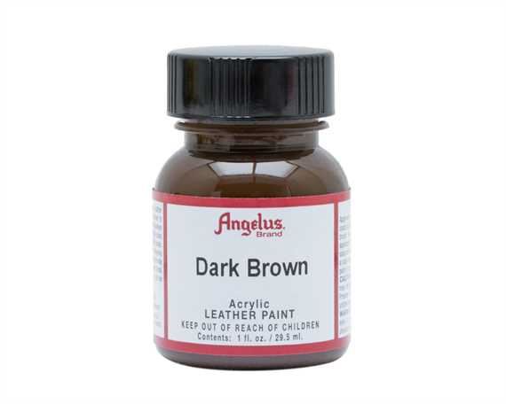 ANGELUS ACRYLIC PAINT DARK BROWN #018 29ML USE ON LEATHER, VINYL OR FABRIC