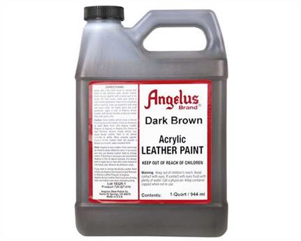 ANGELUS ACRYLIC PAINT DARK BROWN #018 (1 QRT) 946ML USE ON LEATHER, VINYL OR FABRIC