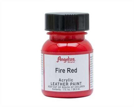 ANGELUS ACRYLIC PAINT FIRE RED #185 29ML USE ON LEATHER, VINYL OR FABRIC