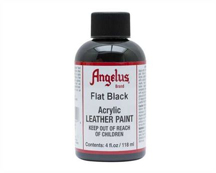 ANGELUS ACRYLIC PAINT FLAT BLACK #101 118ML USE ON LEATHER, VINYL OR FABRIC