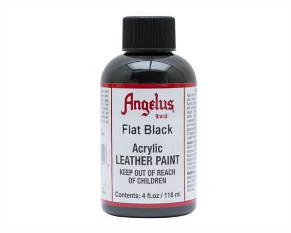 ANGELUS ACRYLIC PAINT FLAT BLACK #101 118ML USE ON LEATHER, VINYL OR FABRIC