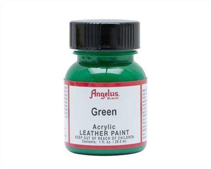 ANGELUS ACRYLIC PAINT GREEN #050 29ML USE ON LEATHER, VINYL OR FABRIC
