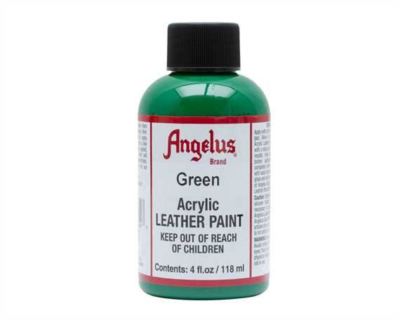 ANGELUS ACRYLIC PAINT GREEN #050 118ML USE ON LEATHER, VINYL OR FABRIC
