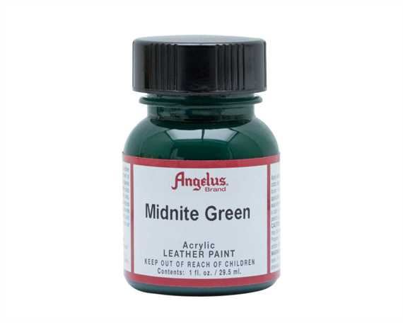 ANGELUS ACRYLIC PAINT MIDNIGHT GREEN #052 29ML USE ON LEATHER, VINYL OR FABRIC