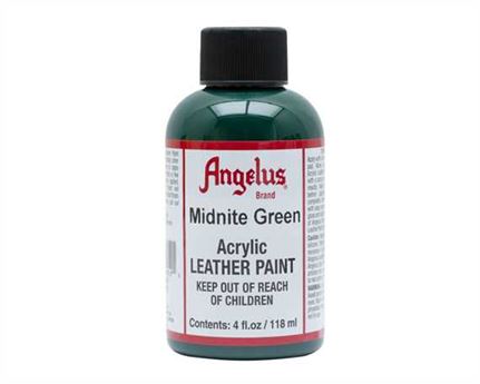 ANGELUS ACRYLIC MIDNIGHT GREEN #052 118ML USE ON LEATHER, VINYL OR FABRIC