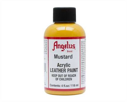 ANGELUS ACRYLIC PAINT MUSTARD #196 118ML USE ON LEATHER, VINYL OR FABRIC