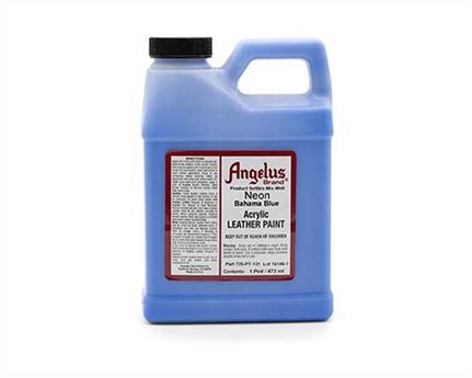 ANGELUS NEON PAINT BAHAMA BLUE (1 QRT) 946ML USE ON LEATHER, VINYL OR FABRIC