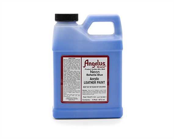ANGELUS NEON PAINT BAHAMA BLUE (1 QRT) 946ML USE ON LEATHER, VINYL OR FABRIC