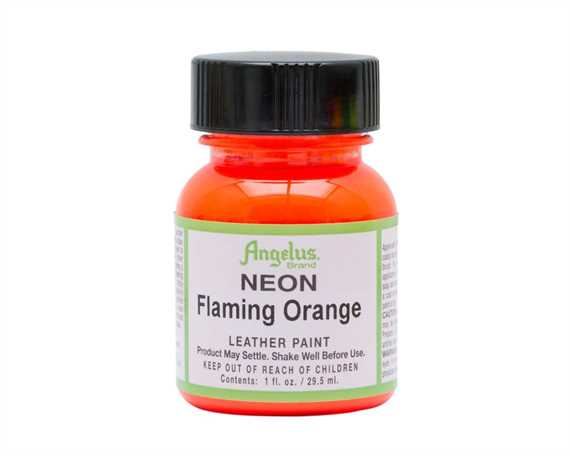 ANGELUS NEON PAINT FLAMING ORANGE 29ML USE ON LEATHER, VINYL OR FABRIC