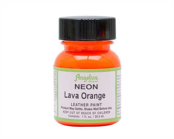 ANGELUS NEON PAINT LAVA ORANGE 29ML USE ON LEATHER, VINYL OR FABRIC