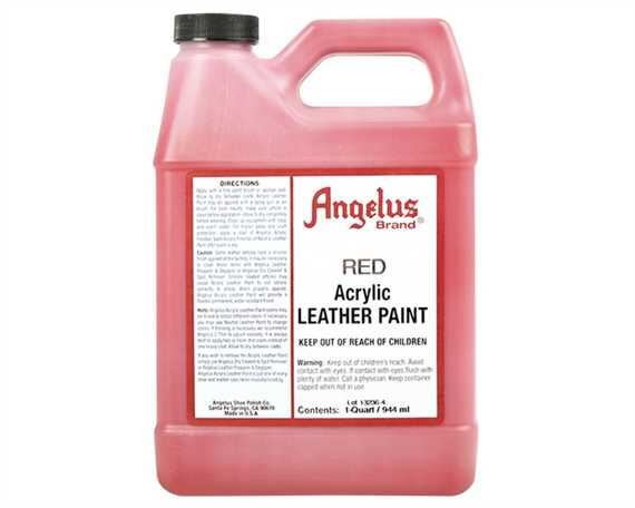 ANGELUS ACRYLIC PAINT RED #064 (1 QRT) 946ML USE ON LEATHER, VINYL OR FABRIC