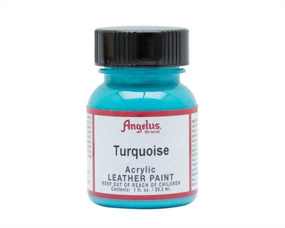 ANGELUS ACRYLIC PAINT TURQUOISE #043 29ML USE ON LEATHER, VINYL OR FABRIC