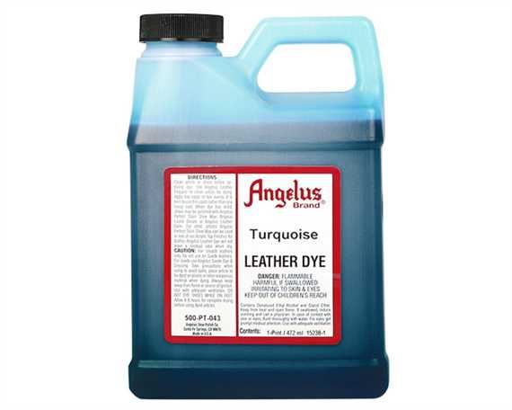 ANGELUS ACRYLIC PAINT TURQUOISE #043 (1 PINT) 473ML USE ON LEATHER, VINYL OR FABRIC