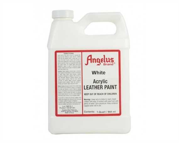 ANGELUS ACRYLIC PAINT WHITE #005 (1 QRT) 946ML USE ON LEATHER, VINYL OR FABRIC