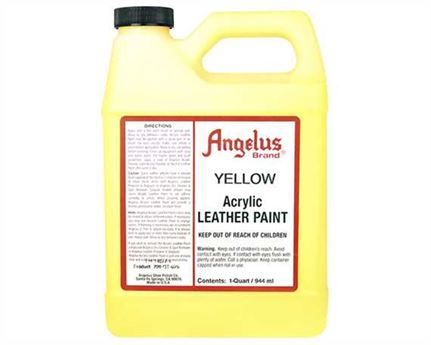ANGELUS ACRYLIC PAINT YELLOW #075 (1 QRT) 946ML USE ON LEATHER, VINYL OR FABRIC