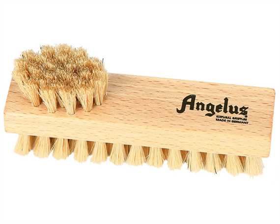 ANGELUS SHOE BRUSH DOUBLE SIDED MEDIUM NATURAL HOG BRISTLE MADE IN GERMANY