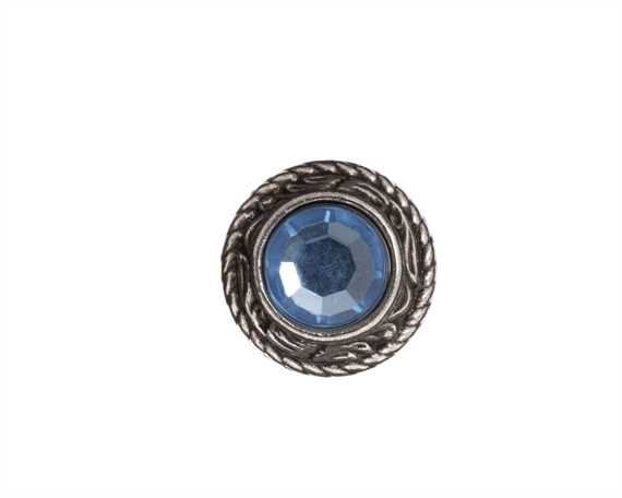 CONCHO CRYSTAL LIGHT BLUE SCREW BACK/EACH 15MM