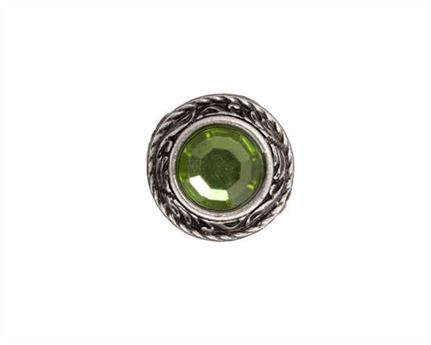 CONCHO CRYSTAL LIGHT GREEN SCREW BACK/EACH 15MM