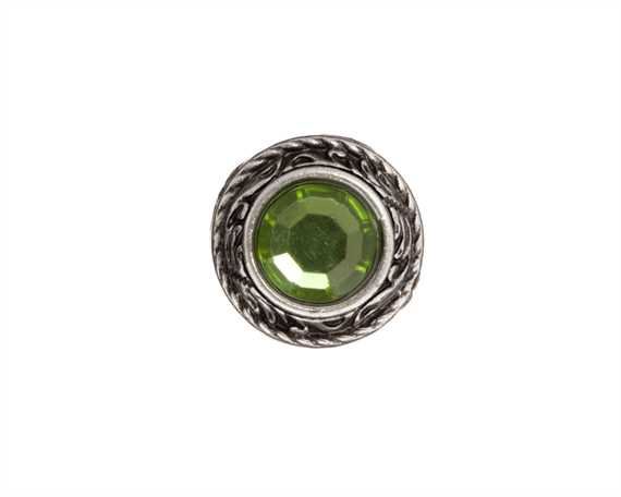 CONCHO CRYSTAL LIGHT GREEN SCREW BACK/EACH 15MM
