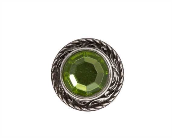 CONCHO CRYSTAL LIGHT GREEN SCREW BACK/EACH 20MM