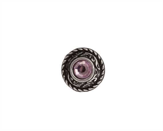 CONCHO CRYSTAL LIGHT PINK SCREW BACK/EACH 13MM