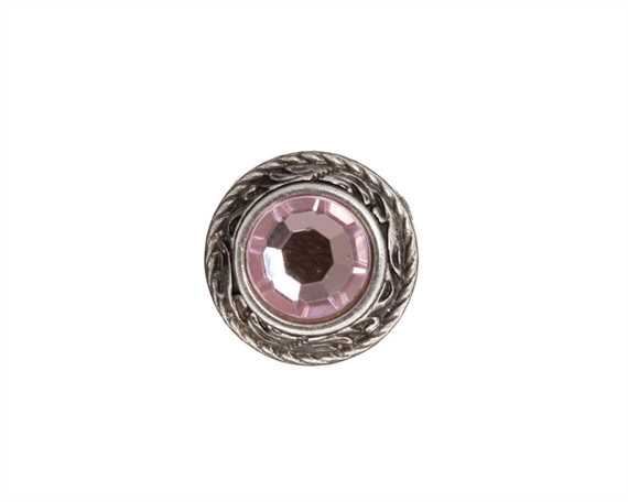 CONCHO CRYSTAL LIGHT PINK SCREW BACK/EACH 15MM
