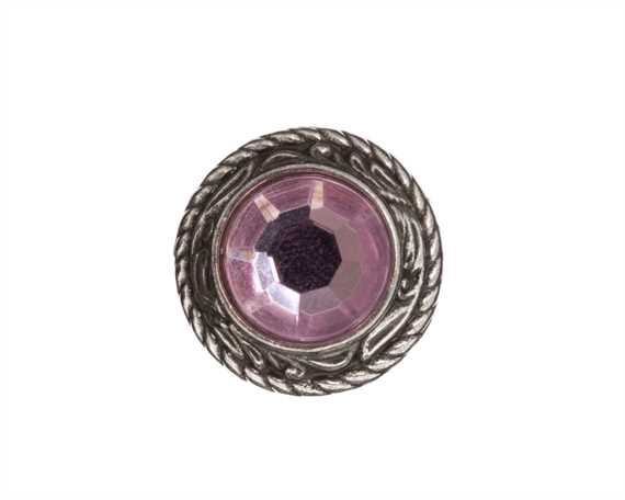 CONCHO CRYSTAL LIGHT PINK SCREW BACK/EACH 20MM