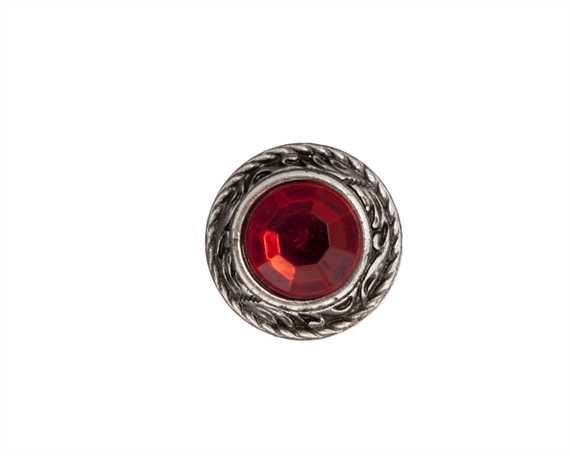 CONCHO CRYSTAL RED SCREW BACK/EACH 15MM
