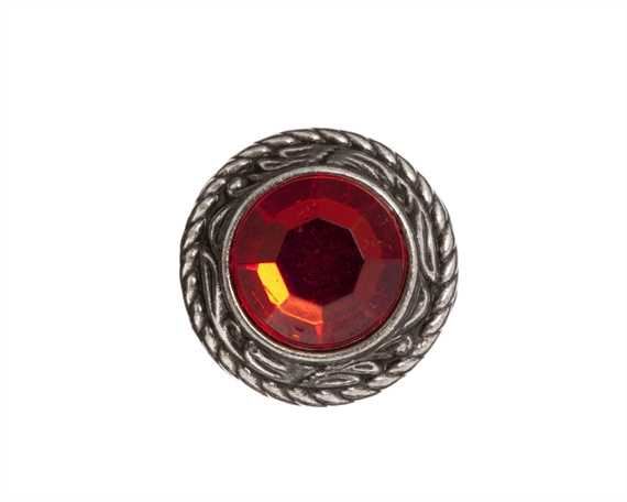 CONCHO CRYSTAL RED SCREW BACK/EACH 20MM