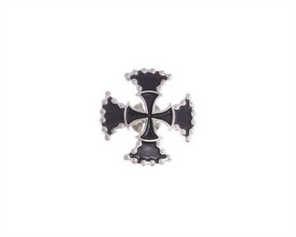 CONCHO MALTESE CROSS BLACK NICKEL PLATE 28MM