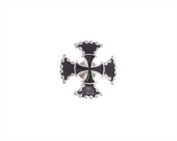CONCHO MALTESE CROSS BLACK NICKEL PLATE 28MM