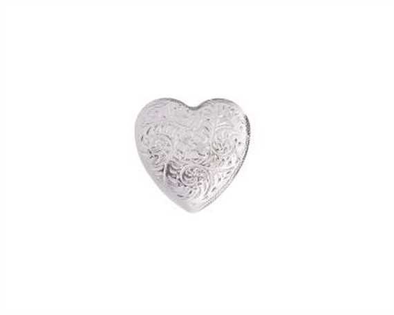 CONCHO HEART WITH SCREW-IN NICKEL PLATE 25MM