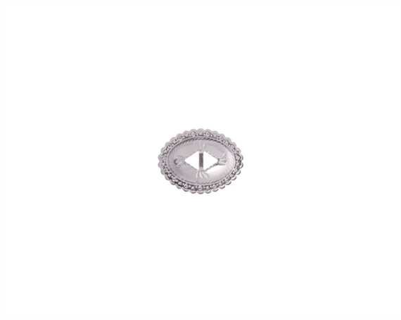 CONCHO OVAL SLOTTED NICKEL PLATE 43X55MM