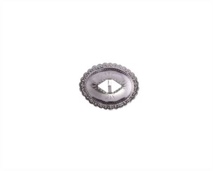 CONCHO OVAL SLOTTED NICKEL PLATE 55X72MM