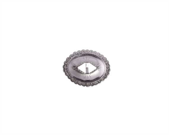 CONCHO OVAL SLOTTED NICKEL PLATE 55X72MM