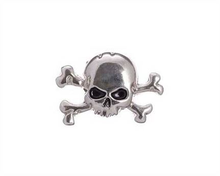 CONCHO SKULL & CROSSBONES NICKEL PLATE