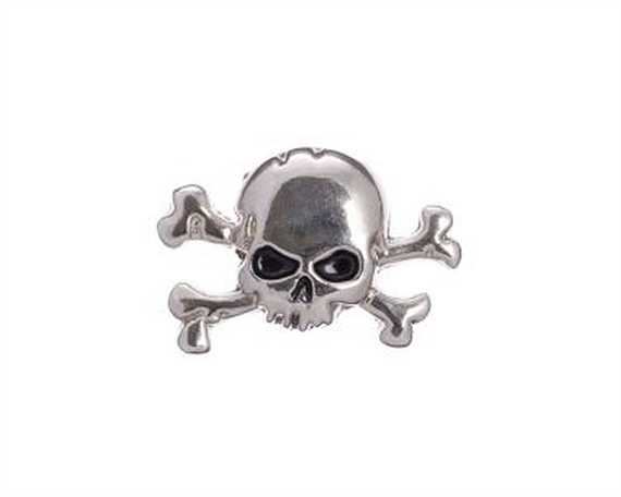 CONCHO SKULL & CROSSBONES NICKEL PLATE