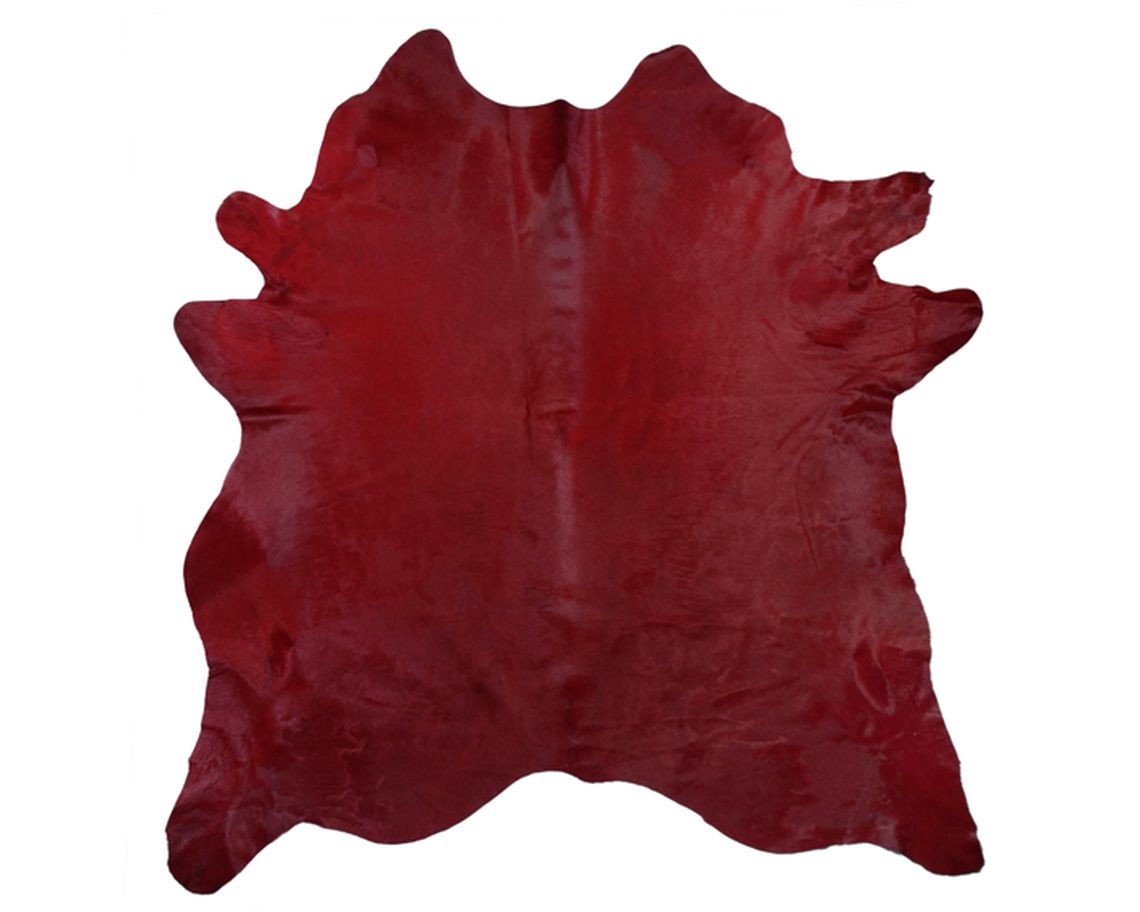 Dyed Cowhide Rug Dark Red