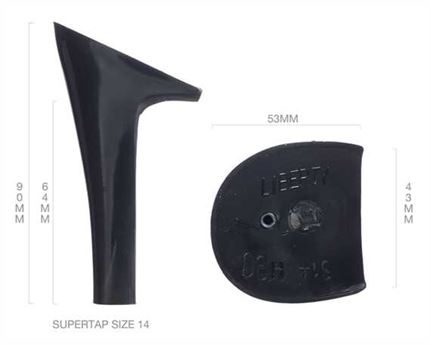 HEEL BLOCK BLACK CASALI ABS (85) LIBERTY 90MM (PAIR) BLACK