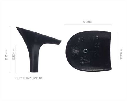 HEEL BLOCK BLACK ABS VIP 55MM (PAIR)