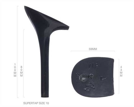 HEEL BLOCK BLACK CASALI ABS (105) VIP 110MM (PAIR) BLACK
