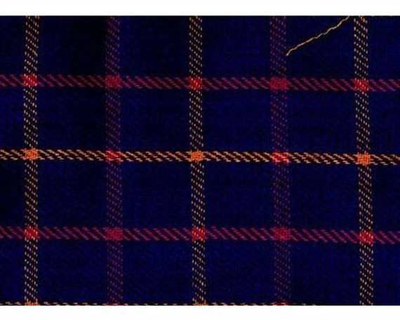 FABRIC 182CM 100% COTTON DRILL NAVY CHECK