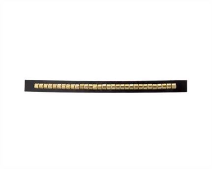 ORNAMENT BRASS CLINCHES ON BLACK LEATHER 10MM