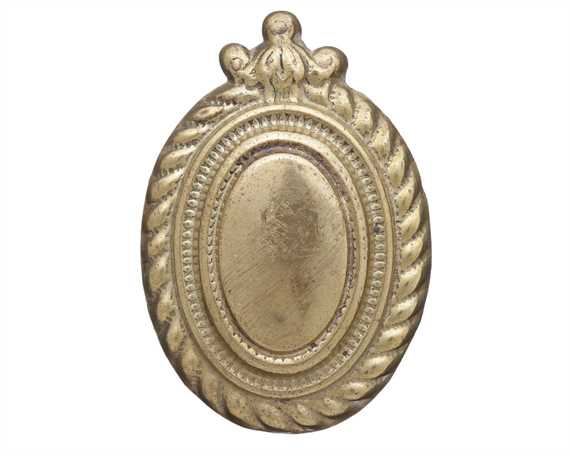 LEAD FILLED ORNAMENTS OVAL ROPE EDGE BR 32MM