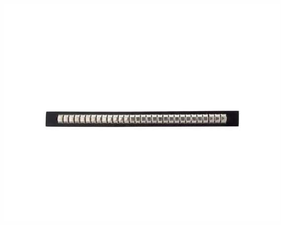 NICKEL CLINCHES ON BLACK LEATHER 15MM