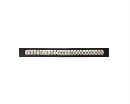 NICKEL CLINCHES ON BLACK LEATHER 22MM